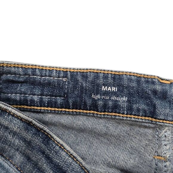 AG Mari Jeans Women's 25 Blue Denim High Rise Slim Straight Leg Zip‎ Fly - Picture 5 of 7